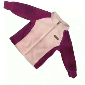 Baby girl Columbia fleece full zip jacket 6-12 mos lavender & plum